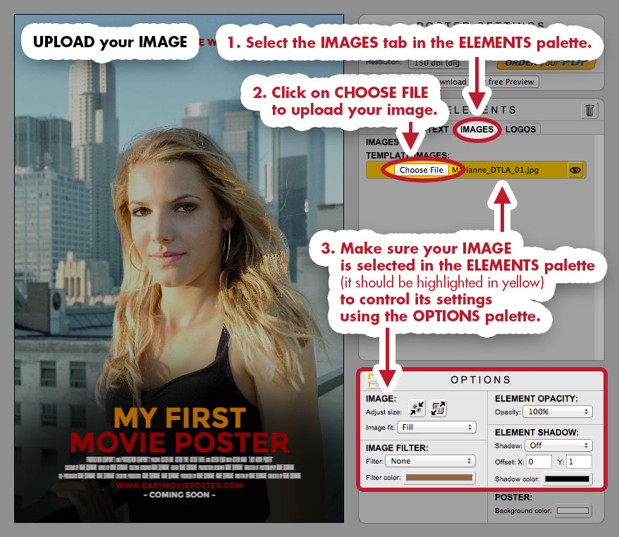 Easy Movie Poster - User Manual: Opload your Image